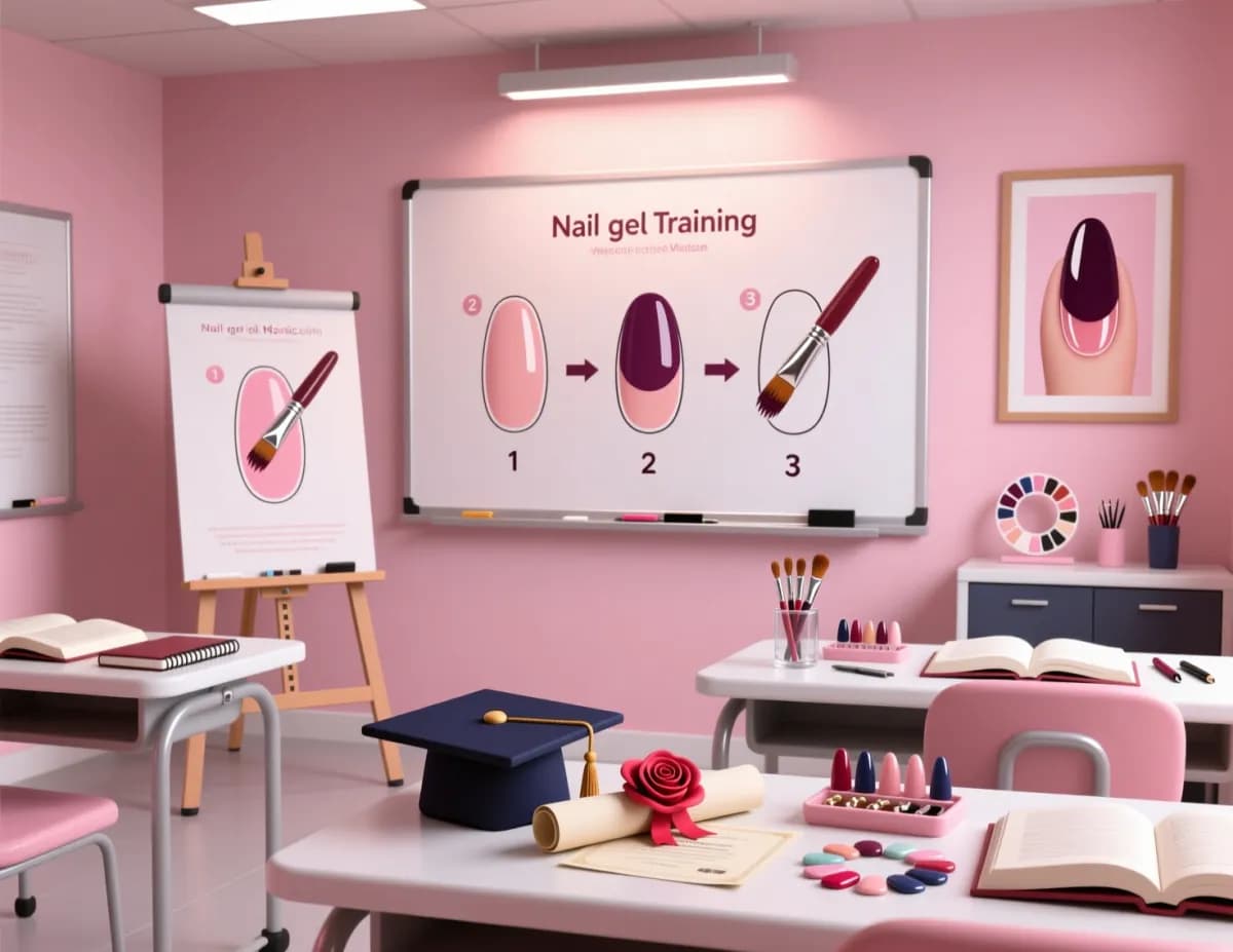 Nail artists practicing techniques in a hands-on workshop