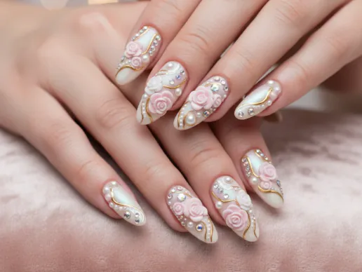 Một ô mẫu nail do AI tạo trong Thư viện Media Studio